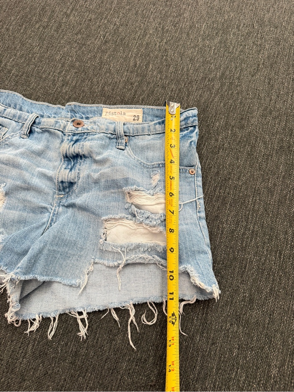 Pistola women’s cutoff Distressed Light Blue Denim Shorts - size 29 - Picture 7 of 10
